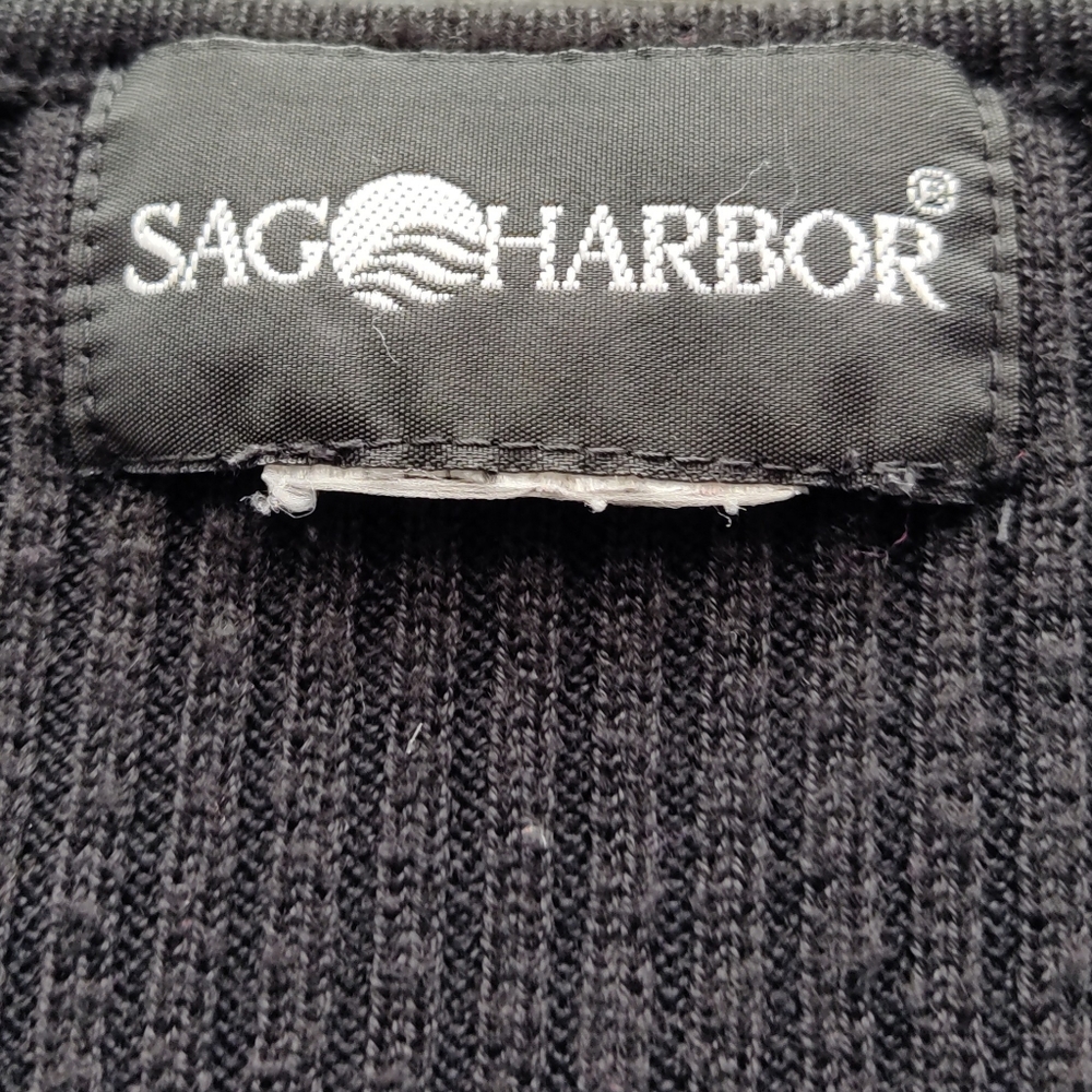 Sag Harbor Black Ribbed Knit Button Down Cardigan - Picture 5 of 5